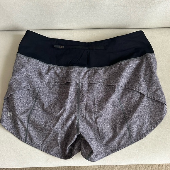 Lululemon Speed Up Short Heather Lux Multi Gray/Black Size 6tall - Picture 2 of 4